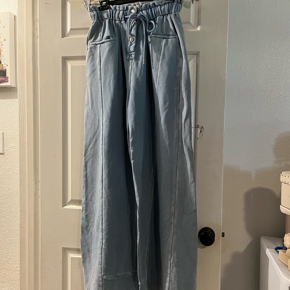 AKIRA Light Blue High-Waisted Pants